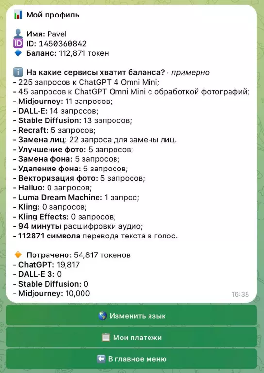 Телеграм бот ChatGPT, Veo 3, Suno, Nano Banana