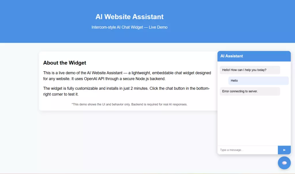 Автономный AI-чат для сайта с полным исходным кодом