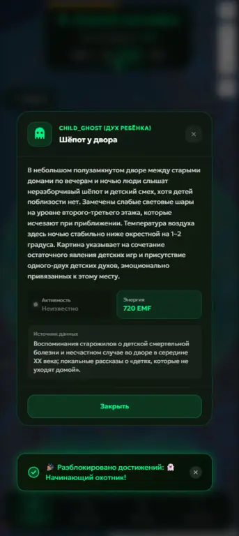 Ghost Hunter — Мобильное приложение для поиска паранормальной активности