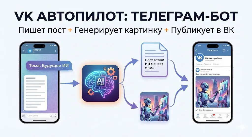 Автопостинг ВК из Telegram через ИИ (n8n workflow)