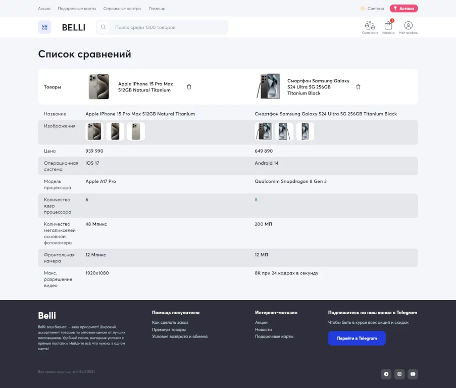 Compare - плагин сравнений товаров