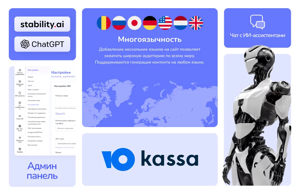 Сайт с нейросетями Chat GPT 4, DALEE 3, Stable Diffusion